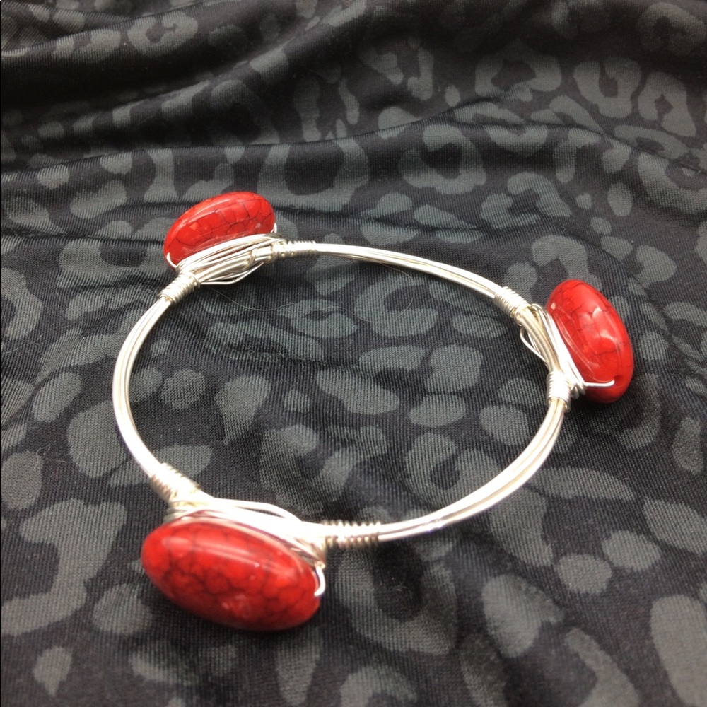 Silver and stones bracelet